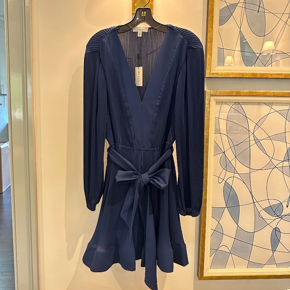 Navy Blue Ribbed Dress - Picture 1 of 9